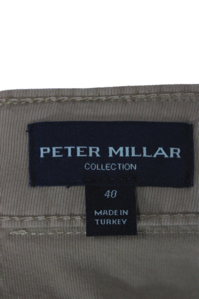 Peter Millar Mens Chino Pants Beige Tencel Button Inseam 32 Size 40