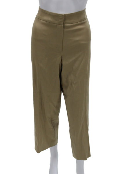 Escada Womens Beige Wool Straight Leg Pants Size 40