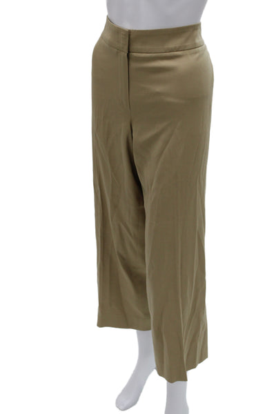 Escada Womens Beige Wool Straight Leg Pants Size 40