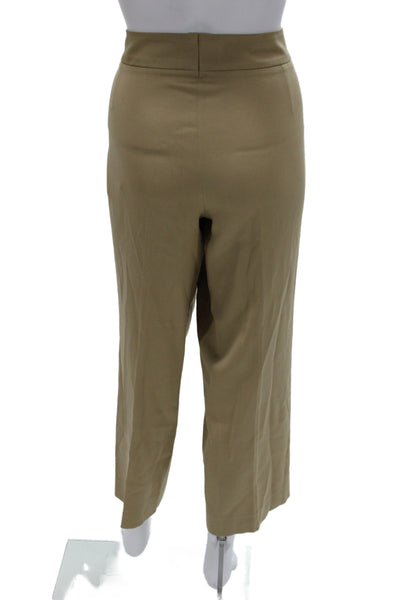 Escada Womens Beige Wool Straight Leg Pants Size 40