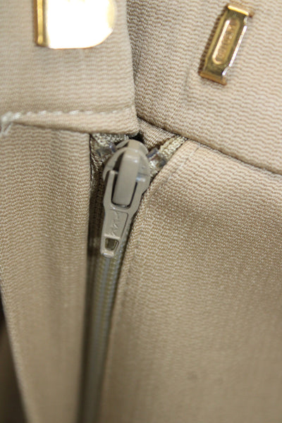 Escada Womens Beige Wool Straight Leg Pants Size 40