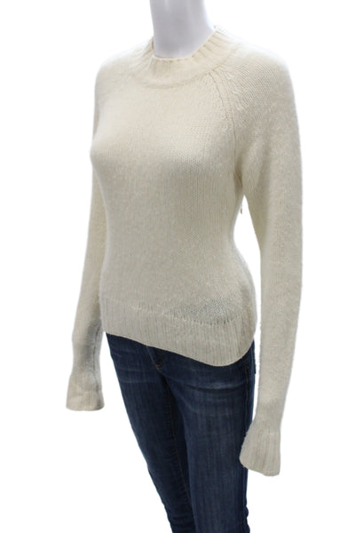 Vince Women Pullover Cashmere Crew Neck Long Sleeve Sweater Ivory Size M