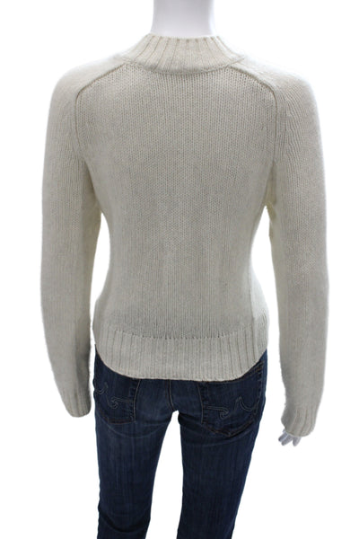 Vince Womens Pullover Sweater White Round Neck Long Sleeve Solid Size S