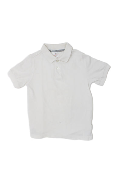 Hanna Andersson Childrens Boys Short Sleeves Polo Shirt White Size 4