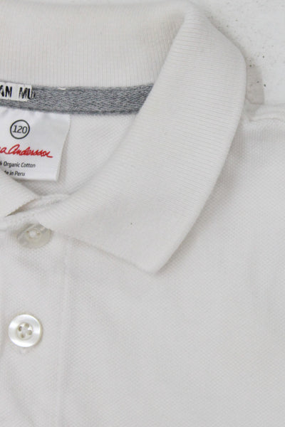 Hanna Andersson Childrens Boys Short Sleeves Polo Shirt White Size 4