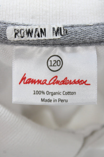 Hanna Andersson Childrens Boys Short Sleeves Polo Shirt White Size 4