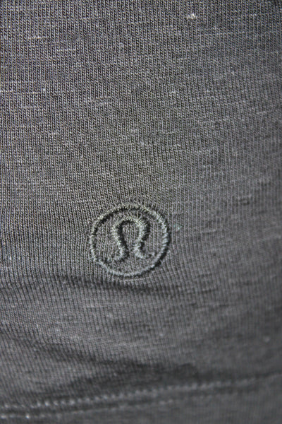 Lululemon Women Black Cotton Crew Neck Short Sleeve Army Basic T-Shirt Size 10