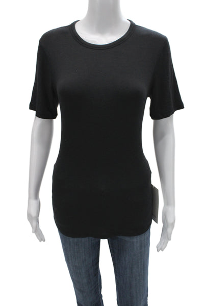 Lululemon Womens Black Modal Crew Neck Short Sleeve Basic T-Shirt Size 12