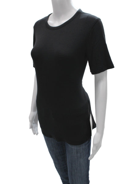Lululemon Womens Black Modal Crew Neck Short Sleeve Basic T-Shirt Size 12