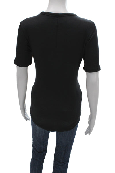 Lululemon Womens Black Modal Crew Neck Short Sleeve Basic T-Shirt Size 12