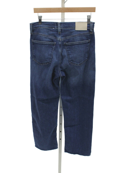Citizens of Humanity Women Blue High Waist Straight Jeans 28 Inseam Size 28