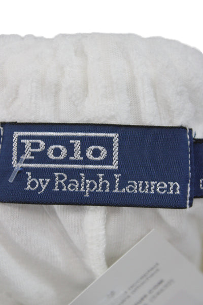 Polo Ralph Lauren Women Argyle Cotton Blend Sweat Shorts White Pull On Size S
