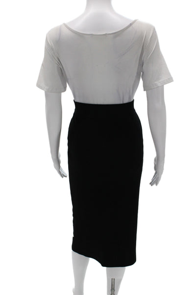 Pearl By Lela Rose Women Straight Pencil Skirt Black Geometric Viscose Size S