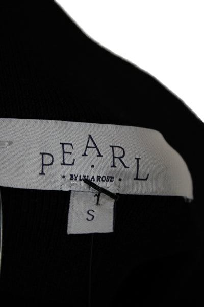 Pearl By Lela Rose Women Straight Pencil Skirt Black Geometric Viscose Size S