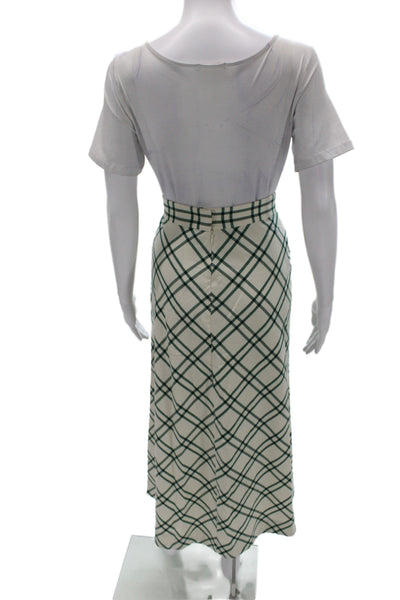 Pearl By Lela Rose Women A-Line Plaid Skirt Ivory Polyester Zip Size 4