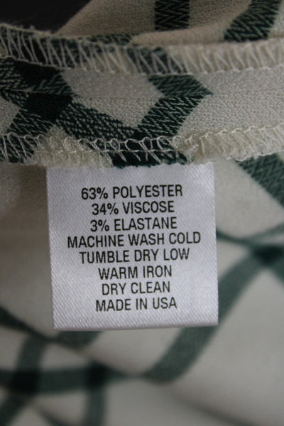 Pearl By Lela Rose Women A-Line Plaid Skirt Ivory Polyester Zip Size 4