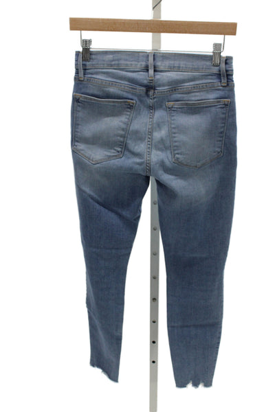 Frame Womens Skinny Blue High Rise Cotton Blend Jeans Size 26