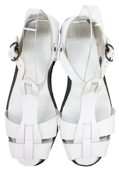 Daniela Gregis Womens Leather Scarpa Flat Sandals Shoes White Size 9