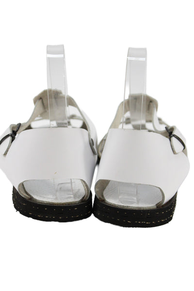 Daniela Gregis Womens Leather Scarpa Flat Sandals Shoes White Size 9