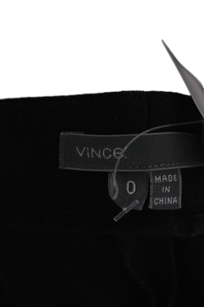 Vince Women Cropped Knit Black Pants Zip Inseam 24 Size 0