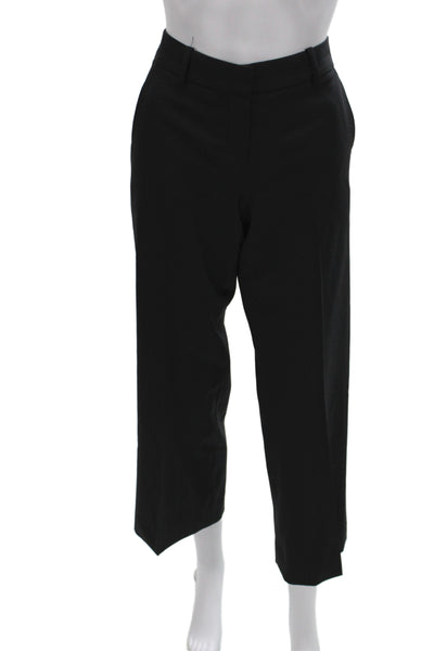 Theory Womens Black Wool Cropped Pants Zip Inseam 27 Size 4