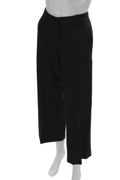 Theory Womens Black Wool Cropped Pants Zip Inseam 27 Size 4