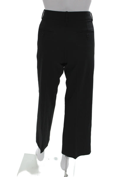 Theory Womens Black Wool Cropped Pants Zip Inseam 27 Size 4