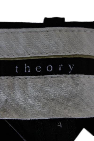 Theory Womens Black Wool Cropped Pants Zip Inseam 27 Size 4