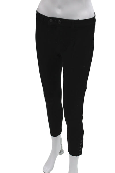 Vince Women Ankle Pants Black Rayon Solid Button Size 4