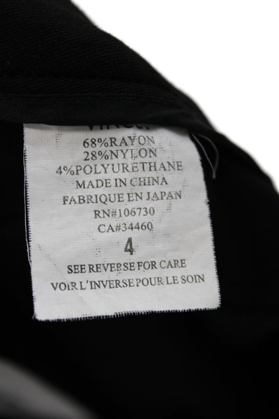 Vince Women Ankle Pants Black Rayon Solid Button Size 4