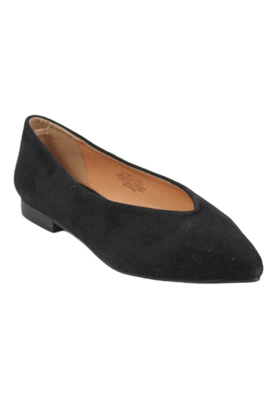 French Connection Womens Slip On Pointed Toe Daisy Ballet Flats Black Size 8