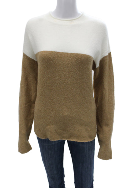 J Crew Womens Ivory Acrylic Crewneck Pullover Sweater Long Sleeve Size S