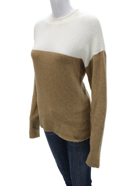 J Crew Womens Ivory Acrylic Crewneck Pullover Sweater Long Sleeve Size S