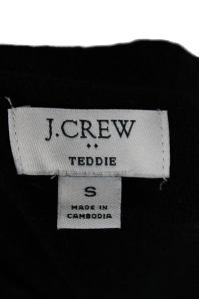 J Crew Womens Black Cotton Pullover Sweater Crew Neck Long Sleeve Size S