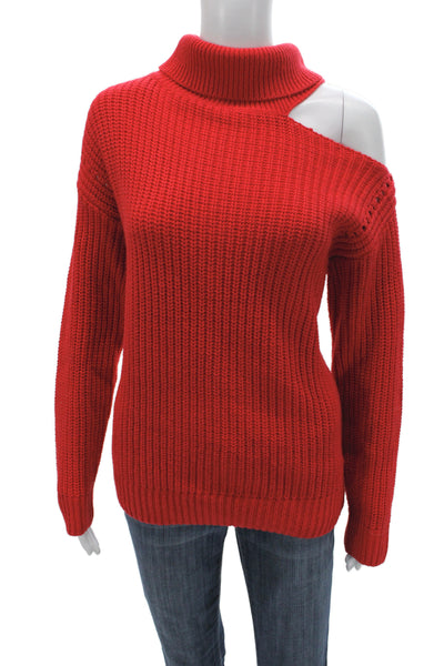 ASTR Women Pullover Sweater Red Turtleneck Cotton Long Sleeve Size S
