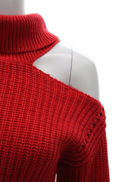 ASTR Women Pullover Sweater Red Turtleneck Cotton Long Sleeve Size S