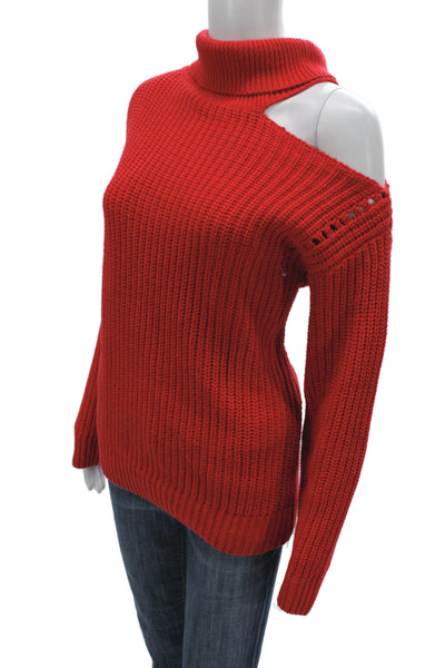 ASTR Women Pullover Sweater Red Turtleneck Cotton Long Sleeve Size S