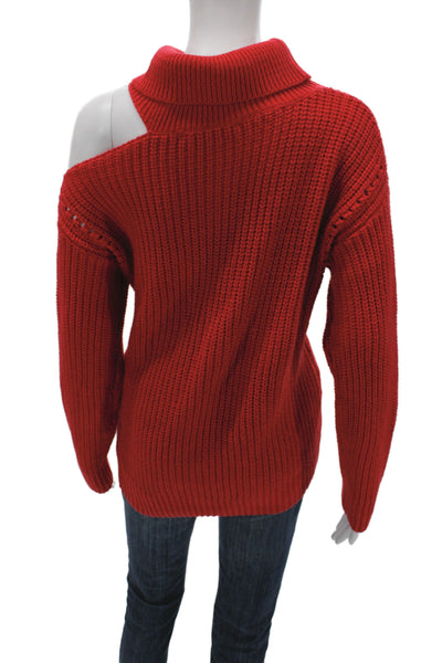 ASTR Women Pullover Sweater Red Turtleneck Cotton Long Sleeve Size S