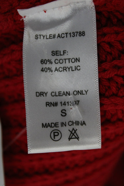ASTR Women Pullover Sweater Red Turtleneck Cotton Long Sleeve Size S