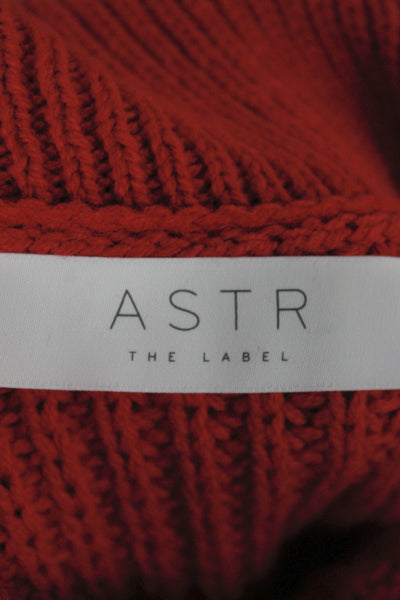 ASTR Women Pullover Sweater Red Turtleneck Cotton Long Sleeve Size S