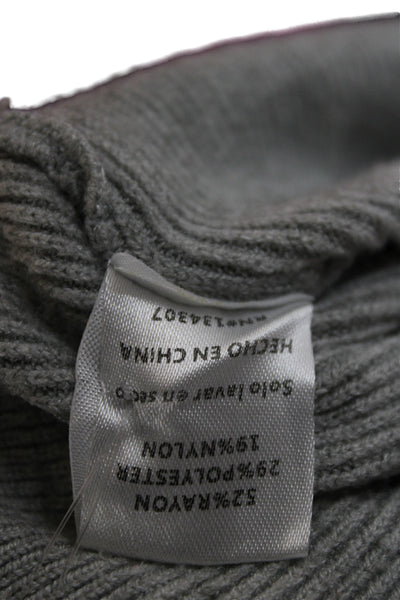 Lumiere Womens Pullover Sweater Gray Mock Neck Long Sleeve Rayon Size L