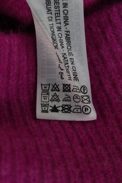 Zara Womens Pink V-Neck Acrylic Pullover Sweater Long Sleeve Size S