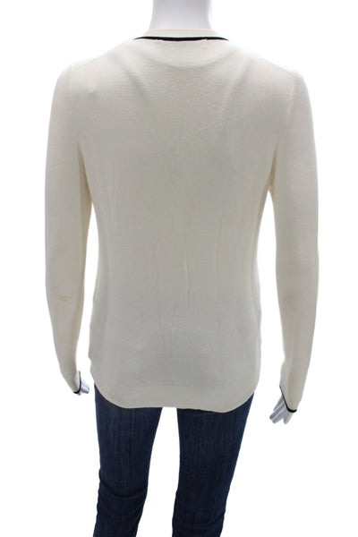 Zara Women Cardigan Ivory V Neck Long Sleeve Size S