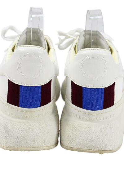 Stella McCartney Womens Faux Leather Chunky Sole Sneakers White Size 39 9