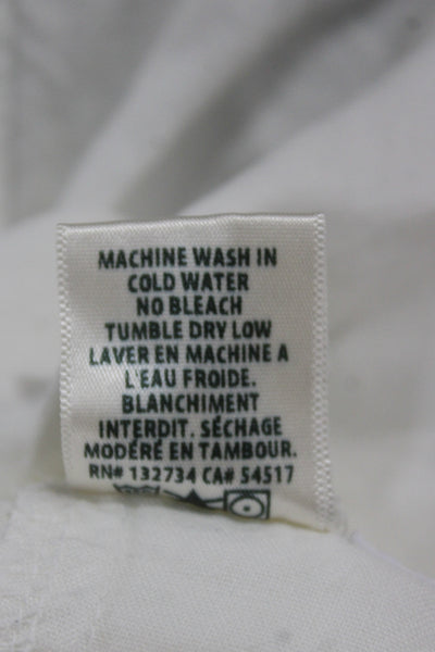 Bella Dahl Womens Basic Sleeveless Collared Lyocell Button-Up White Size L