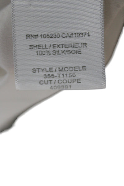 Joie Women Basic Silk Sleeveless V-Neck Button Ivory Blouse Size M