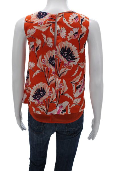 Rachel Rachel Roy Women Orange Floral Tank Size M