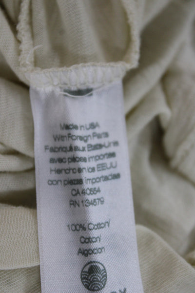 Sundry Womens Jersey Collared 100% Cotton Long Sleeve Blouse Ivory Size 0