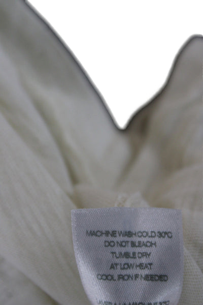 Sundry Womens Jersey Collared 100% Cotton Long Sleeve Blouse Ivory Size 0