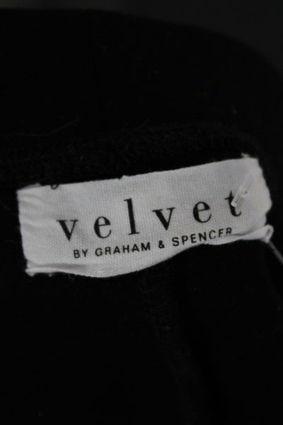 Velvet Womens Ankle Leggings Black Viscose Solid Classic Fall Size M